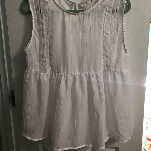 Tops - White sheer babydoll top Tops - White sheer babydoll top